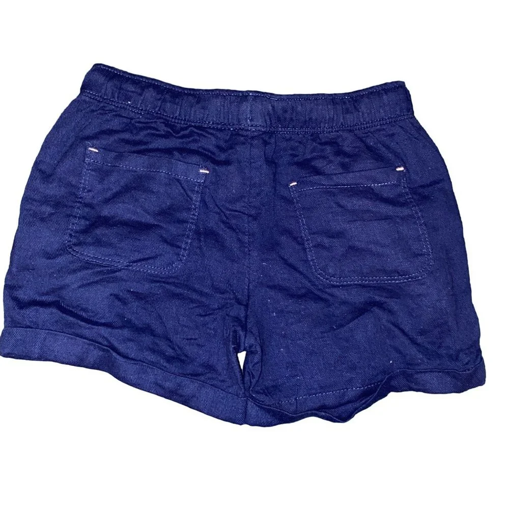New York Laundry NYL Elastic Waistband Cuffed Navy Shorts XS 4/5 Girls Toddler - Picture 3 of 3